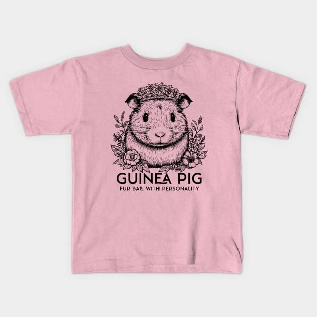 Guinea pig fur balls with personality Kids T-Shirt by Tintedturtles